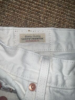 Levi's White Denim Jeans with Copper Rivets